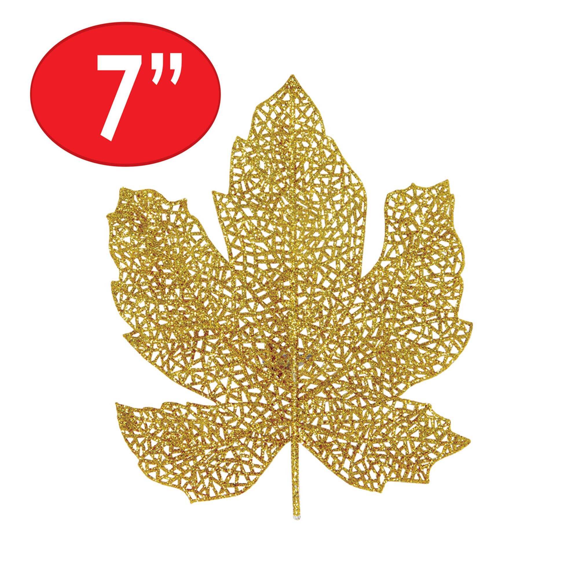 Beistle 7" Glittered Fall Leaves, 8ct.
